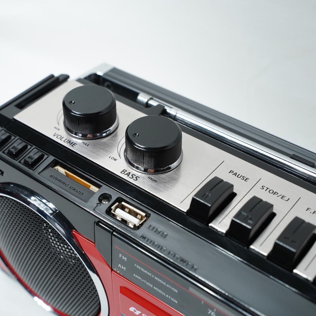 SANSUI サンスイ SCR-B2レッド Bluetooth搭載ラジカセ 美品