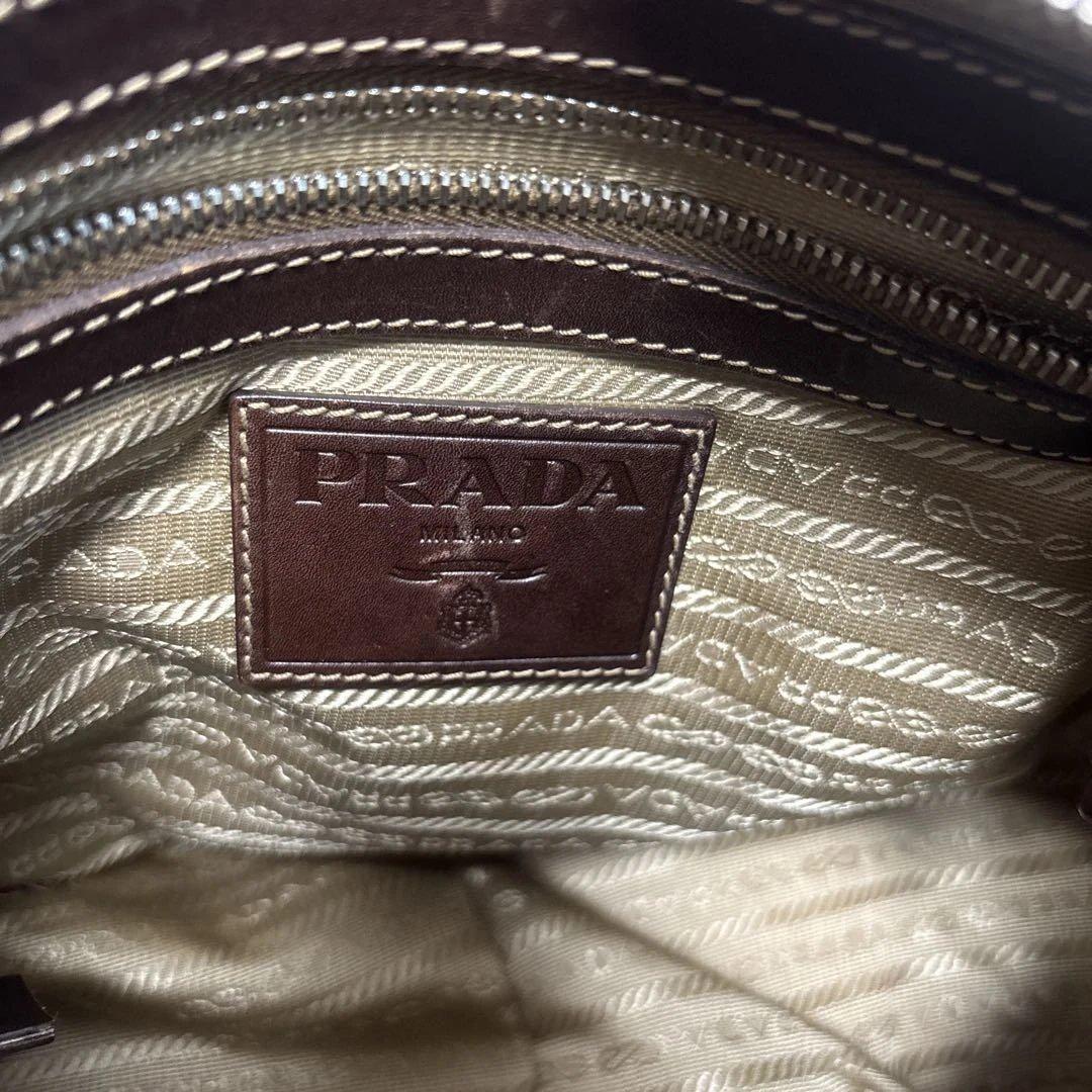 F1570 PRADA BR3423　ジャガード　ショルダーバッグ ベージュ