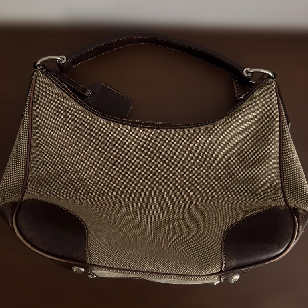 F1570 PRADA BR3423　ジャガード　ショルダーバッグ ベージュ
