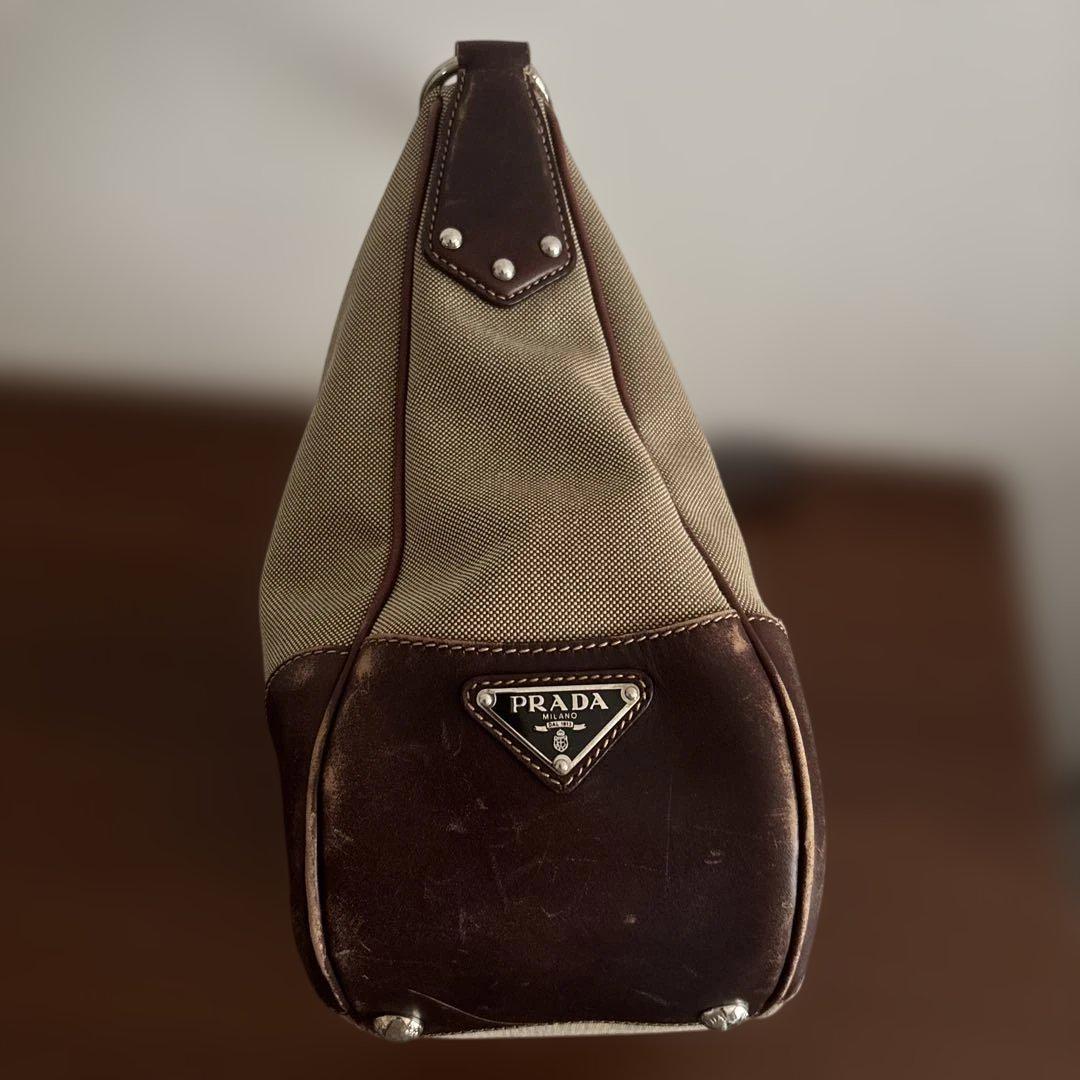F1570 PRADA BR3423　ジャガード　ショルダーバッグ ベージュ