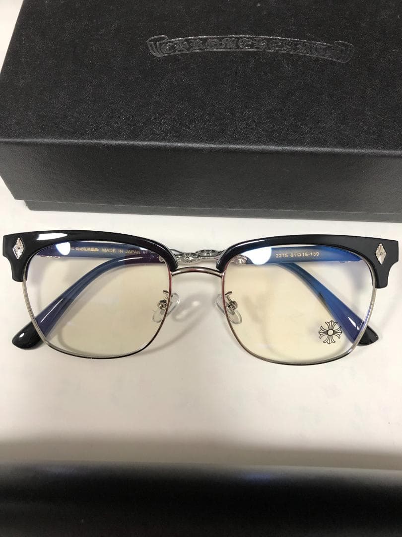 chromehearts ブラック ゴールド メガネ ケース付きCHROME HEARTS