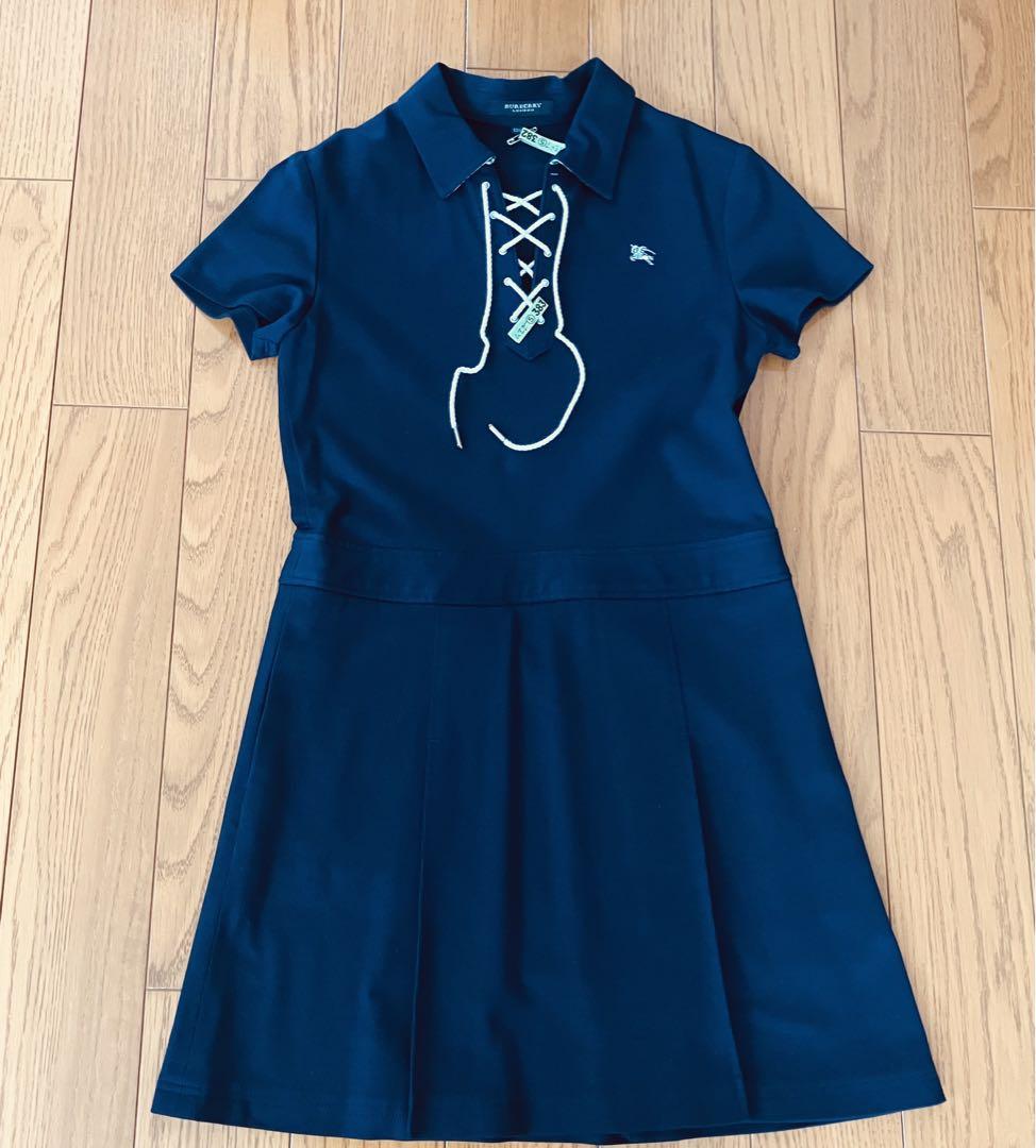 美品♪バーバリーBurberry 150 半袖　紺色シンプルワンピース♪ 受験