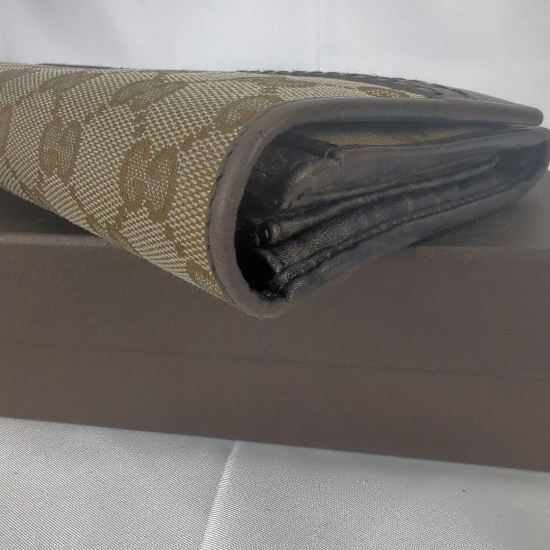 GUCCI グッチ 長財布 フラップ キャンバス レザー GG柄