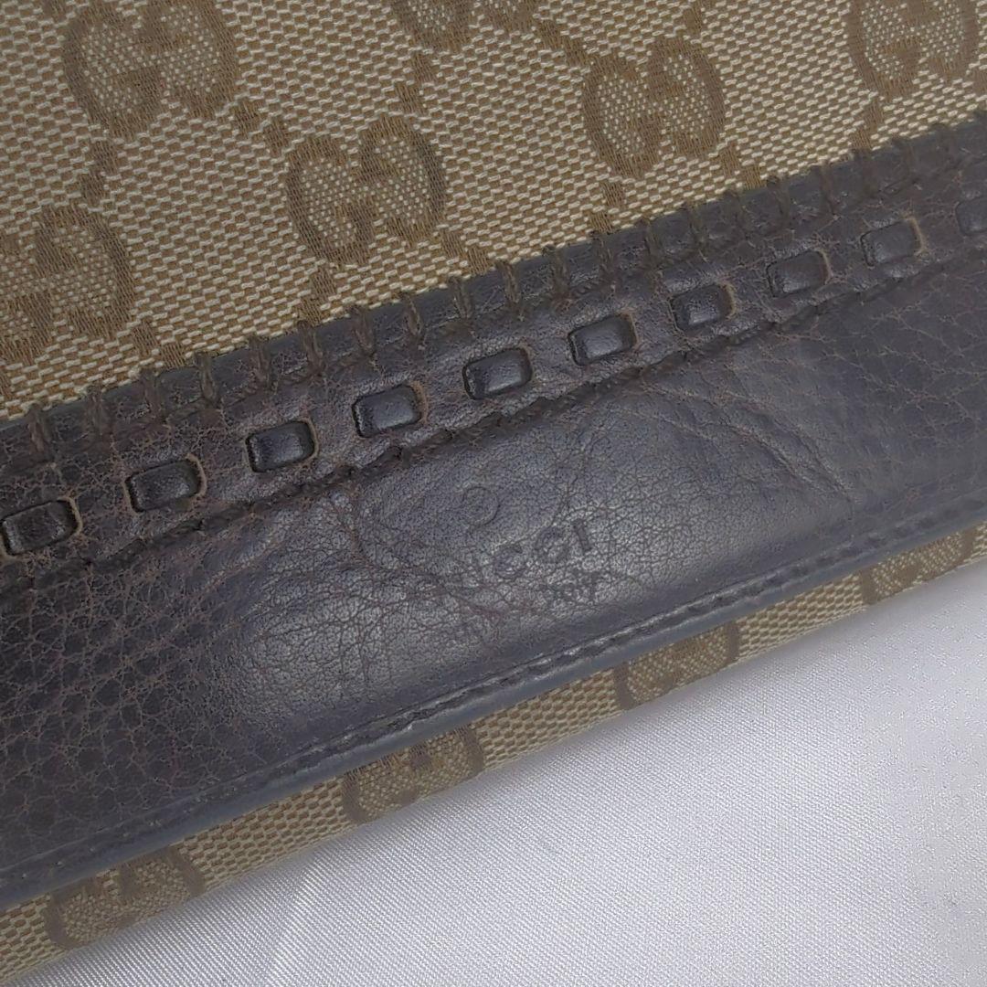 GUCCI グッチ 長財布 フラップ キャンバス レザー GG柄