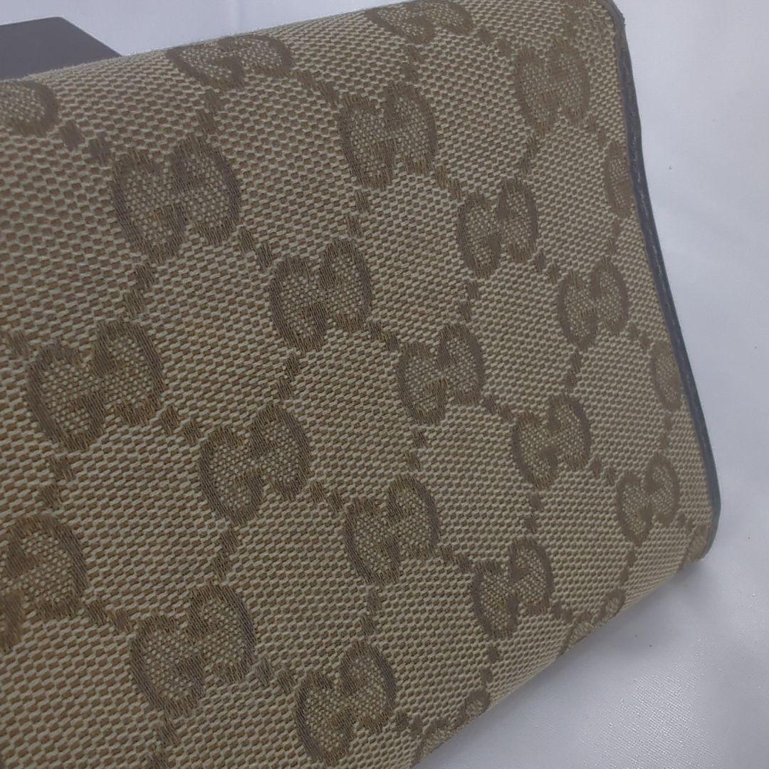 GUCCI グッチ 長財布 フラップ キャンバス レザー GG柄