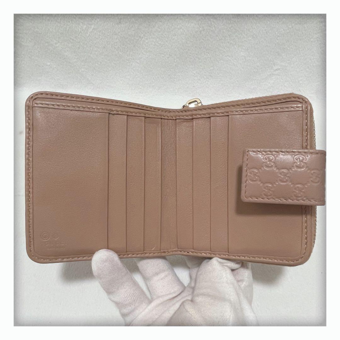 ✨極美品✨ GUCCI グッチ ミニ財布 GG柄 マイクロ シマ ベージュ系 ✨極美品✨ GUCCI グッチ ミニ財布 GG柄 マイクロ シマ ベージュ
