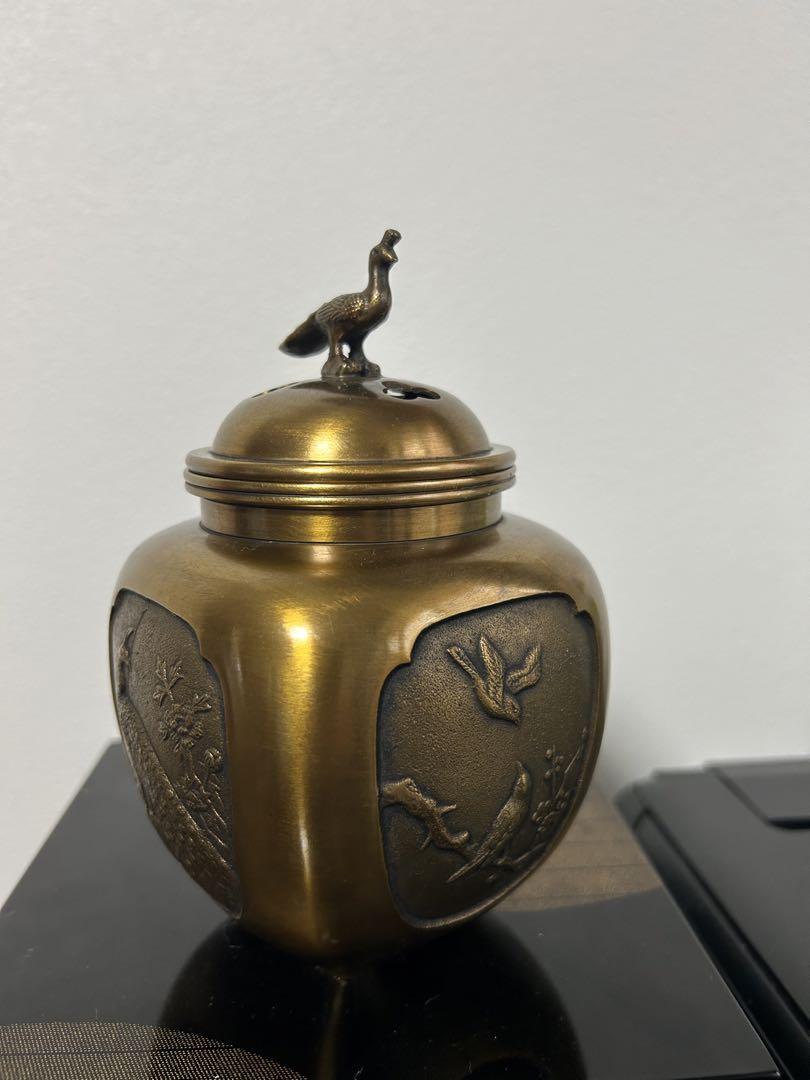 香炉　銅器　在銘　茶道具　香道具　金属工芸品　銅製　置物　伝統工芸品　古美術品
