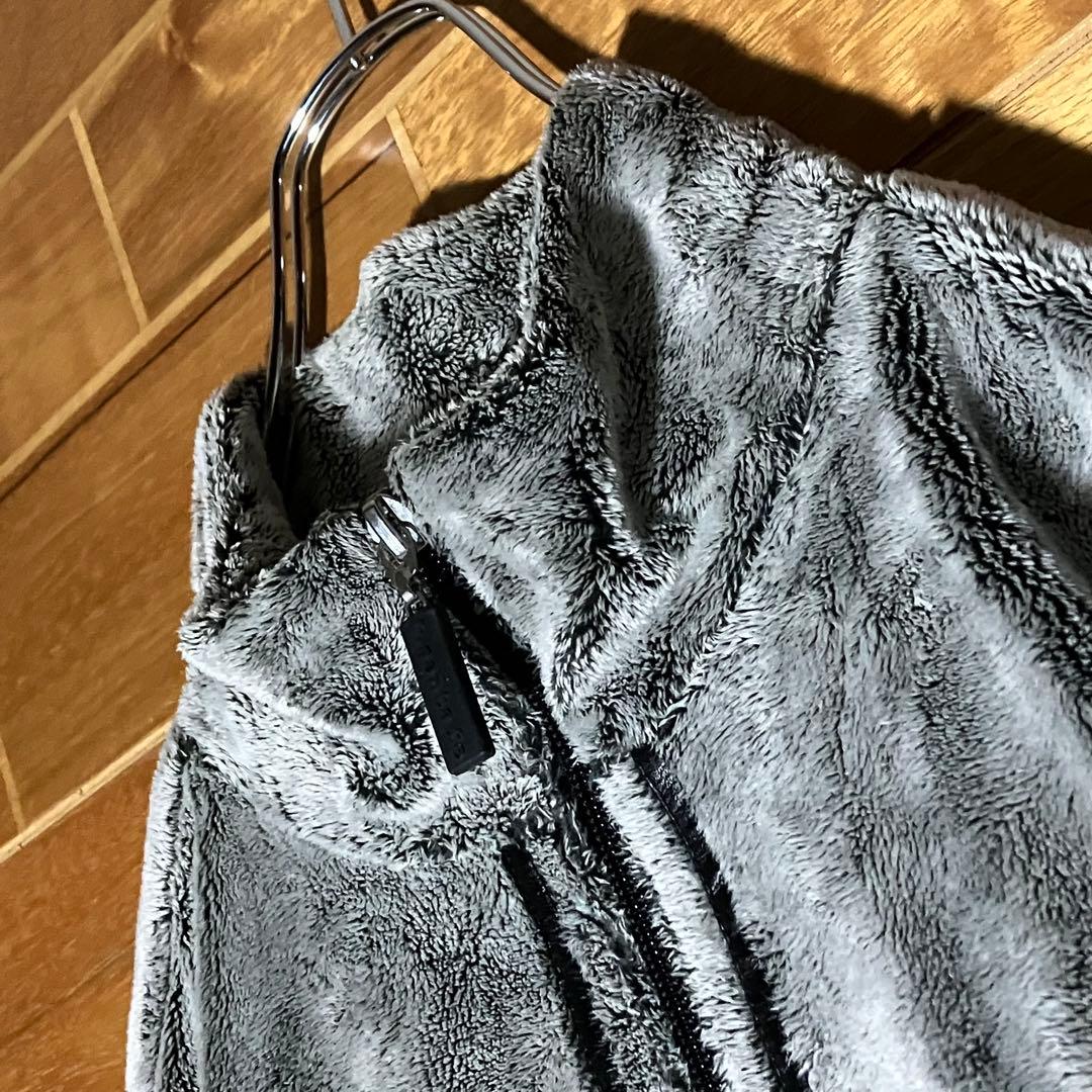 サンタフェ フリースジャケット ジャージ ボア レザー グレー ベロア XL程 サンタフェ フリースジャケット ジャージ ボア レザー グレー ベロア XL程