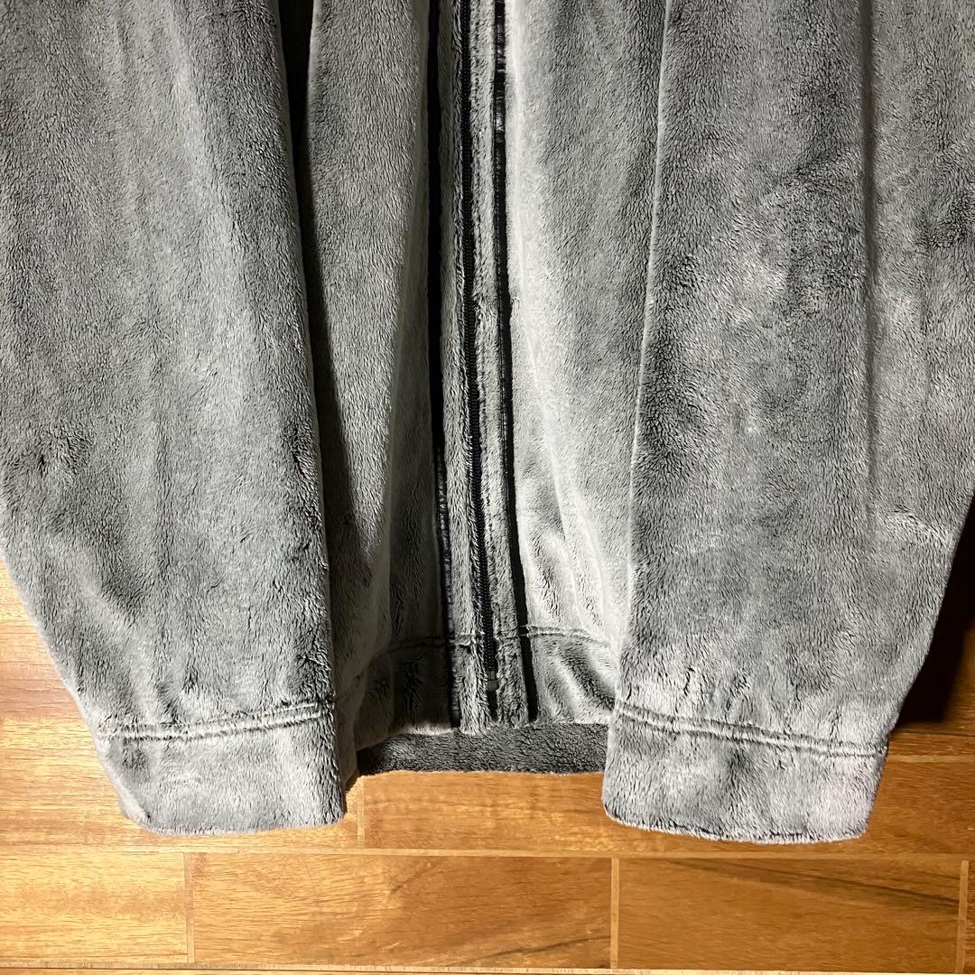 サンタフェ フリースジャケット ジャージ ボア レザー グレー ベロア XL程 サンタフェ フリースジャケット ジャージ ボア レザー グレー ベロア XL程