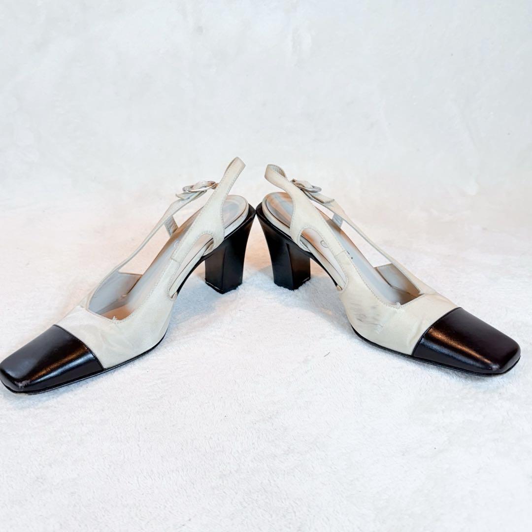 CHANEL パンプス バックストラップ ココマーク スクエアトゥ23cm