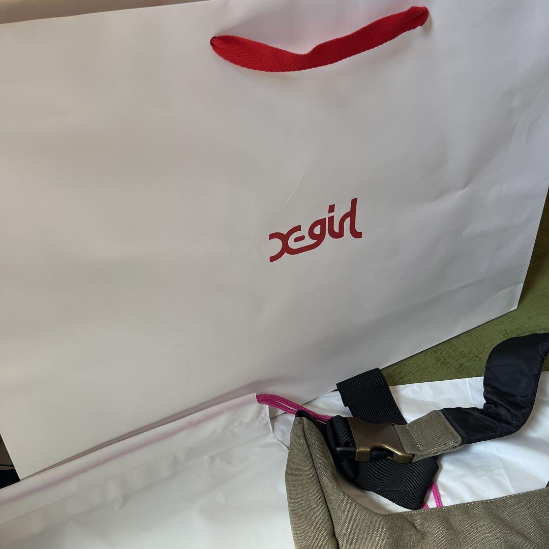 X-GIRL カーキ ショルダーバッグ