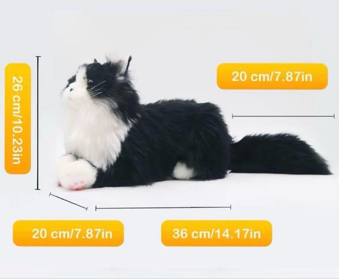 新品未使用⭐️リアル 本物そっくり 黒猫 ぬいぐるみ 癒し