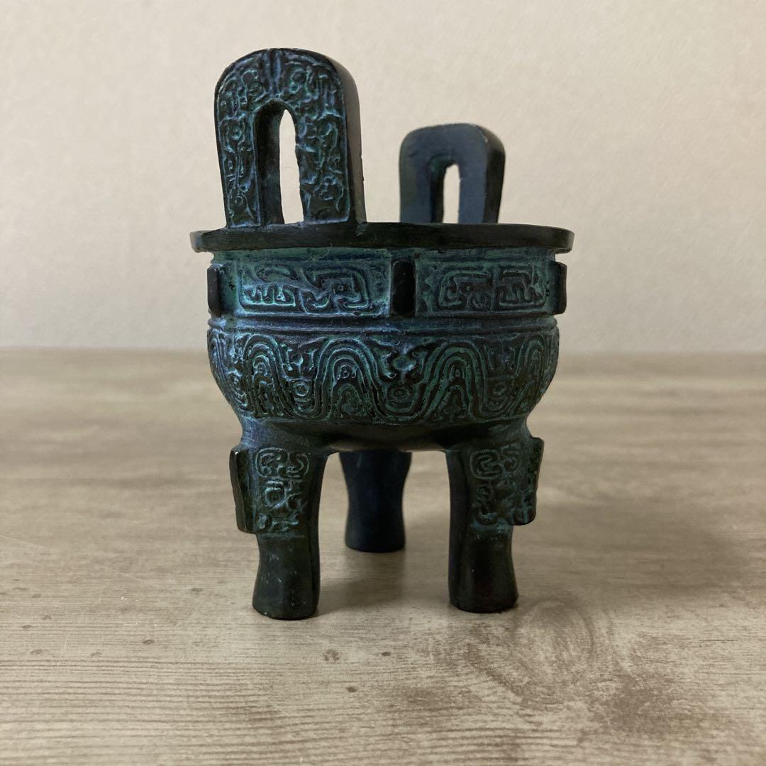 銅器 香炉 三足鼎（かなえ）装飾品 置物〈検 高岡銅器 焼香 線香
