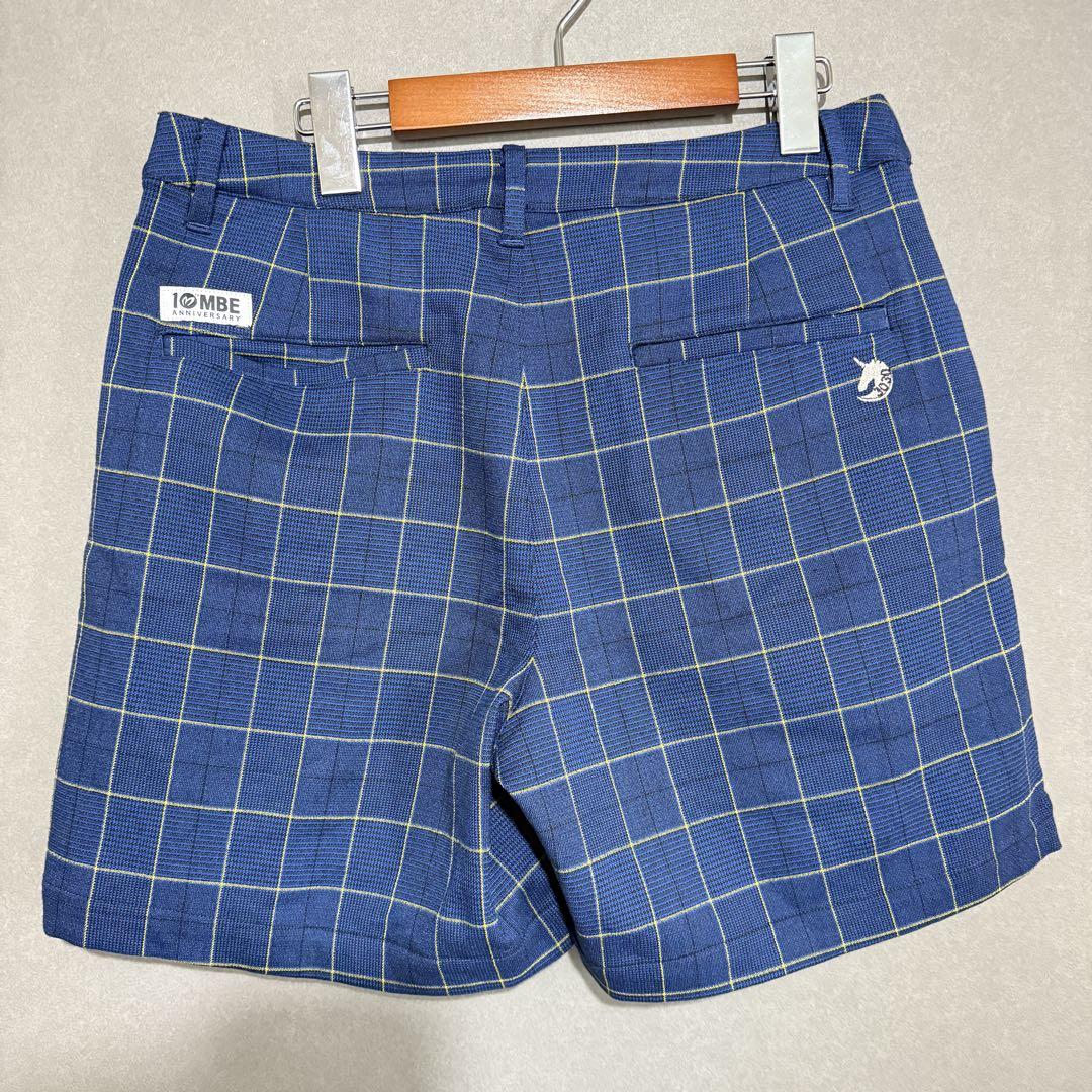 【美品】マスターバニー 10周年 チェック ハーフパンツ サイズ2 ネイビー 美品】マスターバニー 10周年 チェック ハーフパンツ サイズ2
