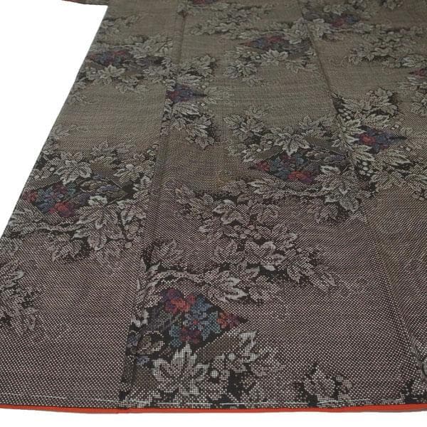 本場大島紬 袷 7マルキ 一元式 泥染 手織り 裄67 Ｌ 新古品 sn1471