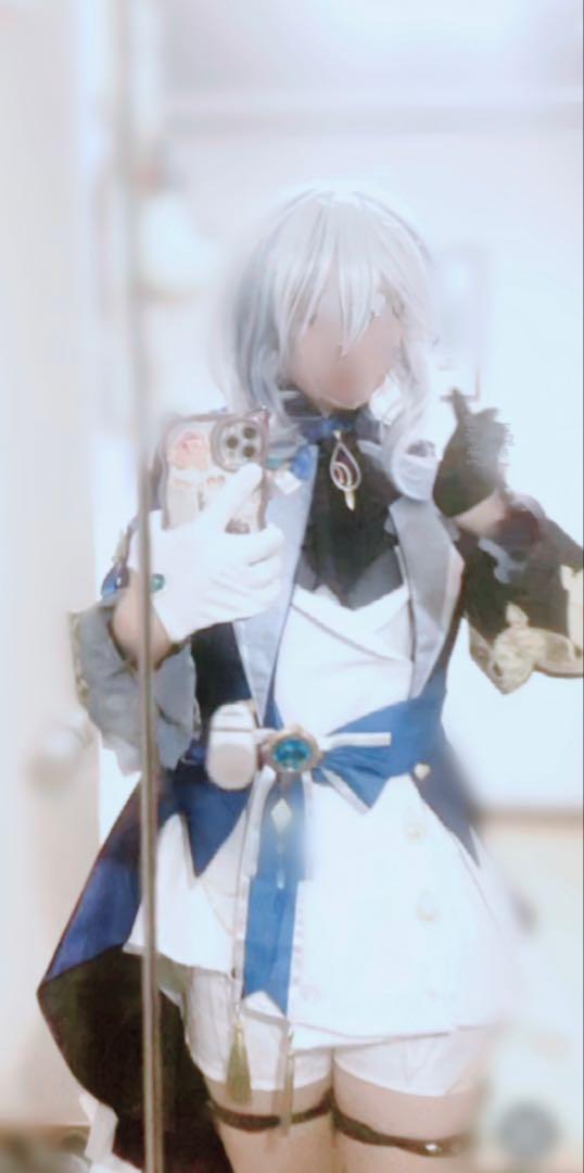 原神 白 フリーナ コスプレ 衣装 ウィッグ付き