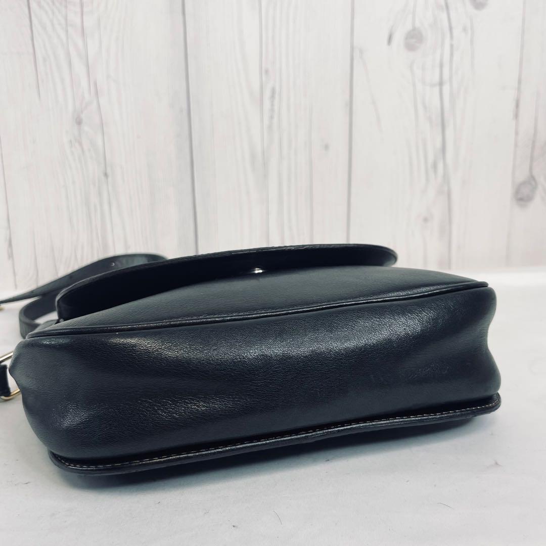 ◆ 美品 ◆ CELINE セリーヌ ショルダーバッグ レザー 斜め掛け 黒