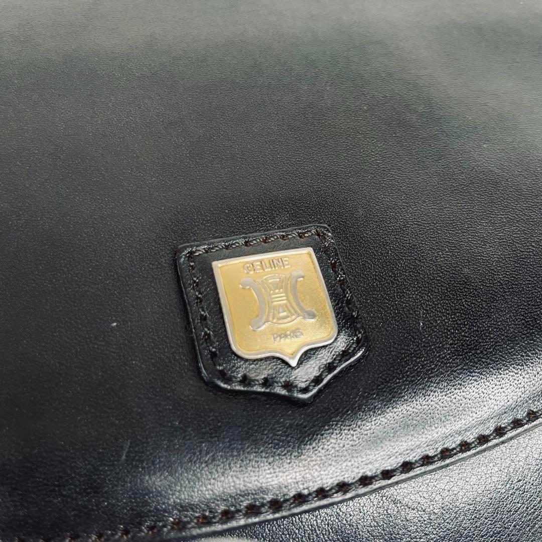 ◆ 美品 ◆ CELINE セリーヌ ショルダーバッグ レザー 斜め掛け 黒