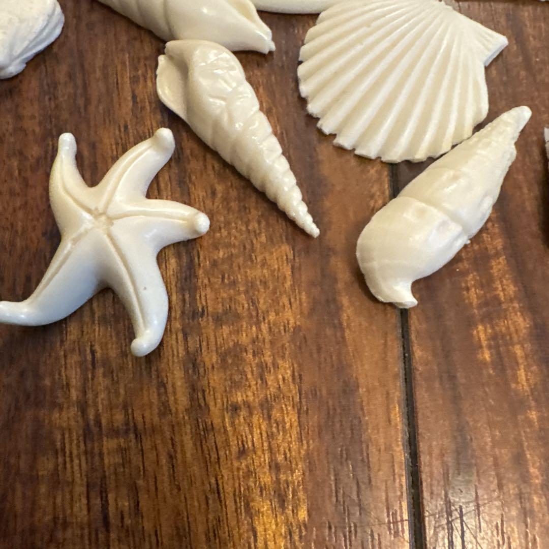 ナンタケットバスケット　オーナメント　ホワイトプラスチック貝殻オブジェ ナンタケットバスケット オーナメント ホワイトプラスチック貝殻
