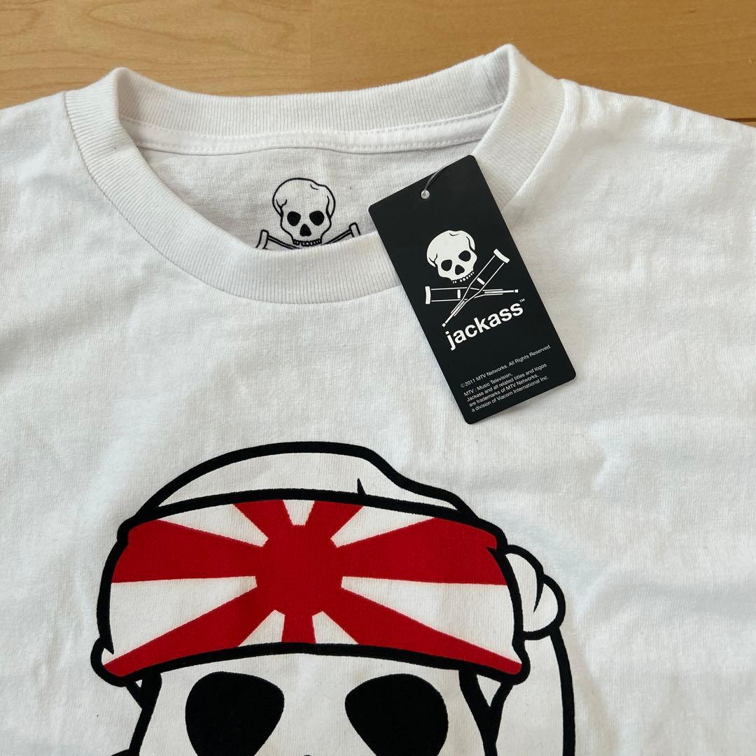 jackass スカルデザイン 長袖Tシャツ M ホワイト jackass スカルデザイン 長袖Tシャツ M ホワイト
