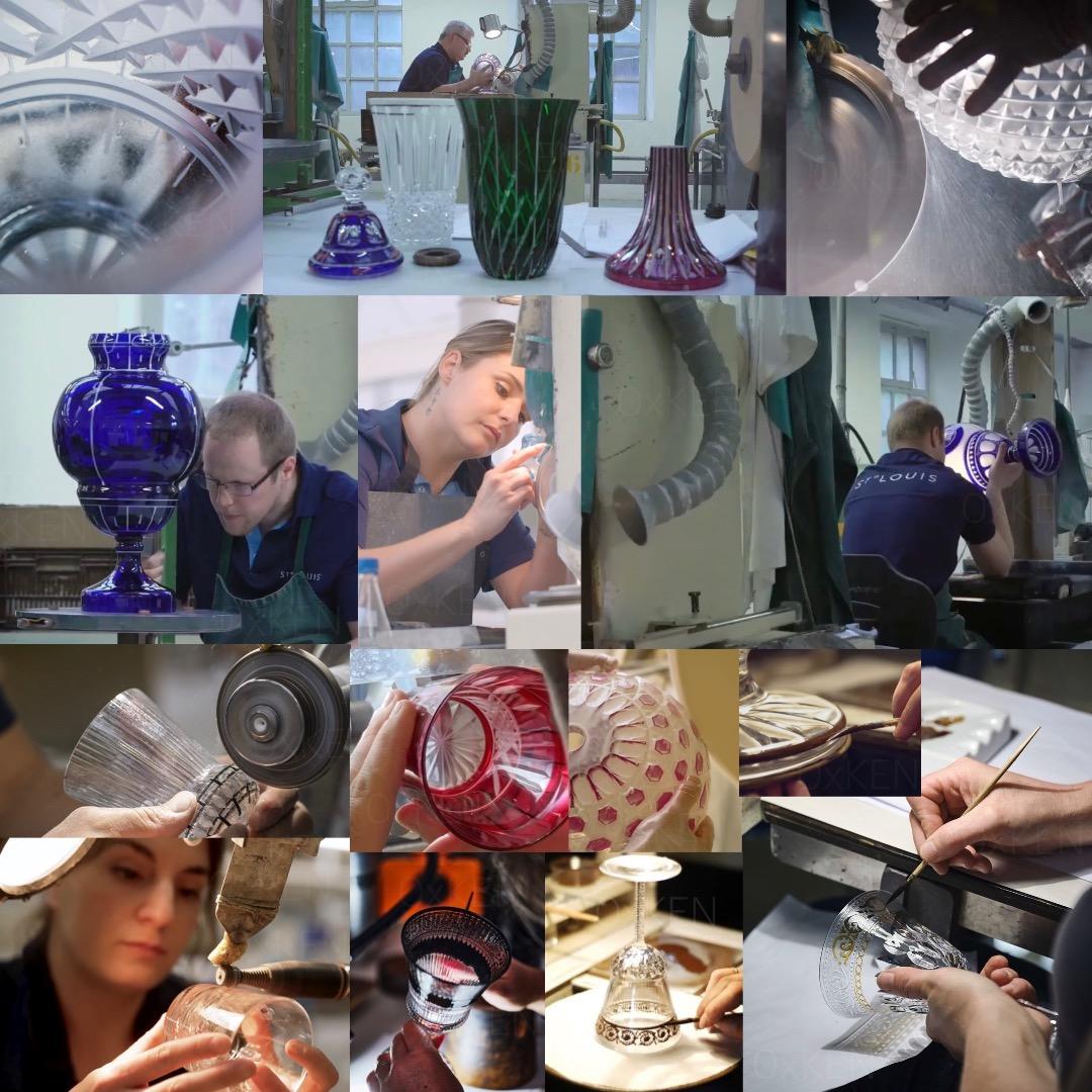 HERMES サンルイ SAINT LOUIS ブルー・フォンセ ワイングラス