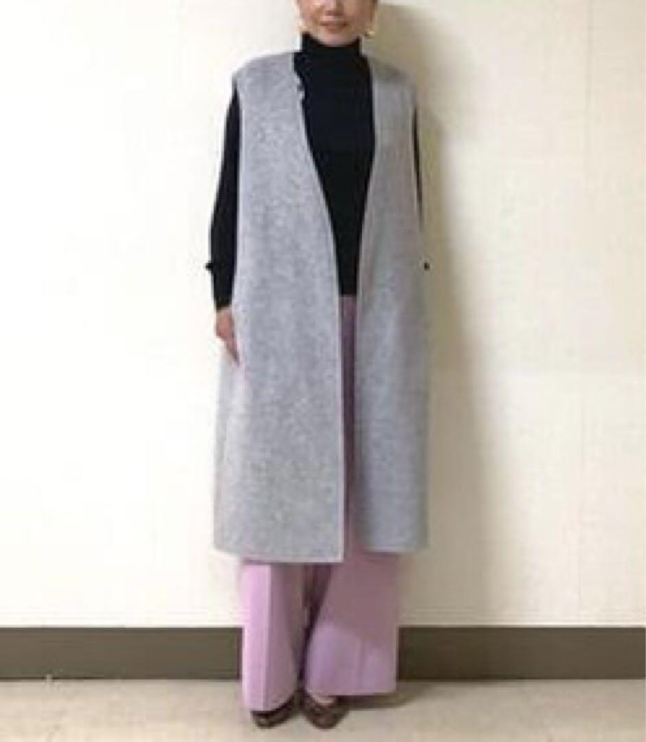 自由区 MANTECO リバー ジレ ロングベスト ウール