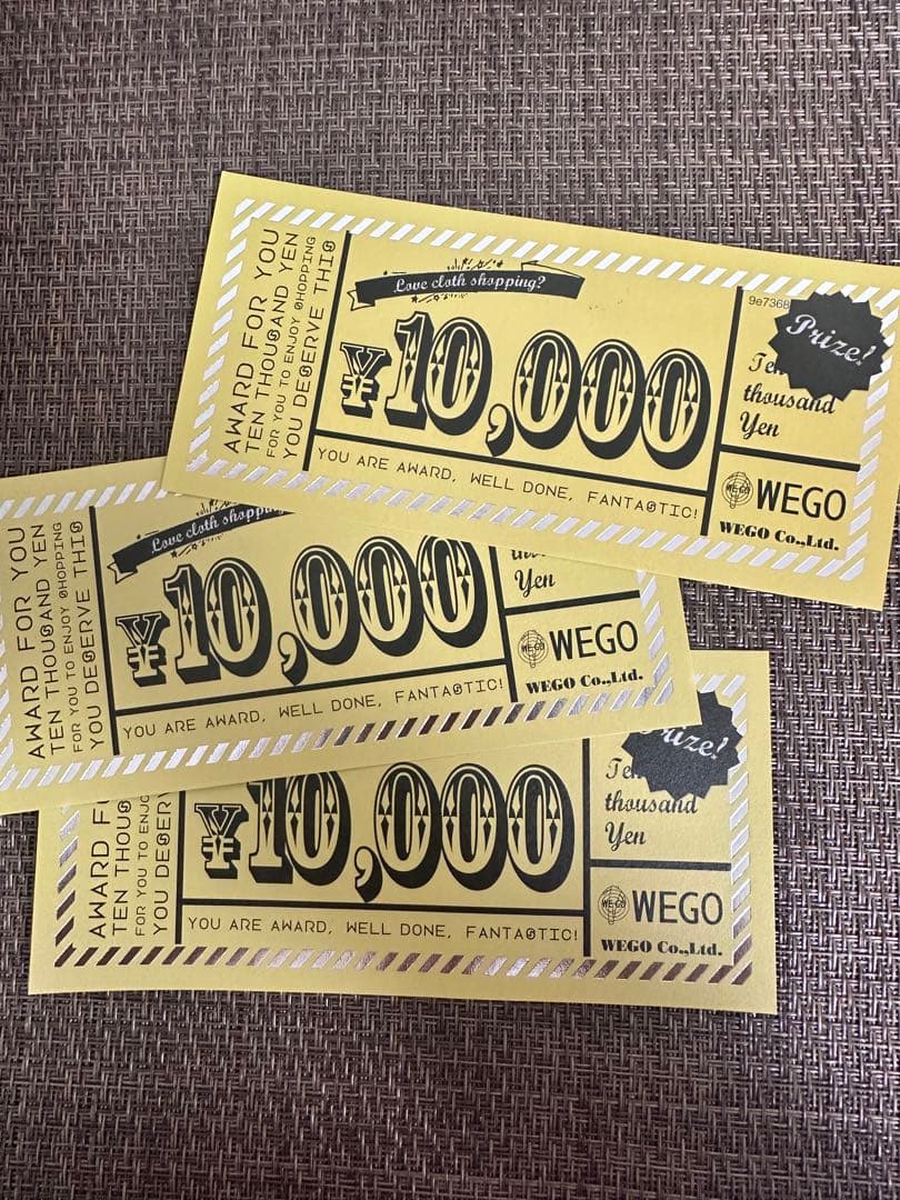 WEGO 商品券 1万円分×3 バラ売り可能です