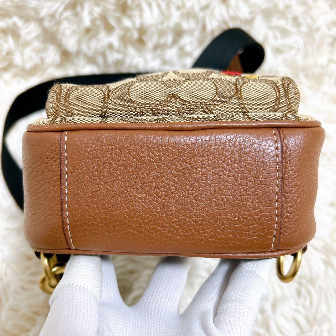 新品　コーチ×ディズニー ショルダーバッグ レザー ×キャンバス シグネチャー