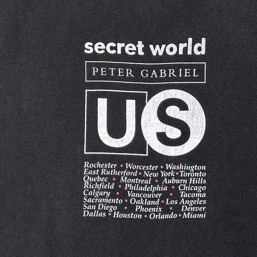 90s USA製 ピーター ガブリエル Tシャツ フェードブラック GEM XL