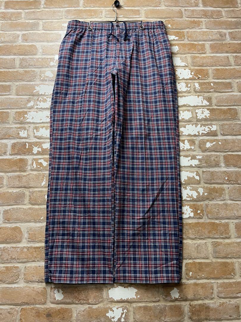 パジャマパンツ　チェックパンツ　ワイドパンツ　チェック柄　y2k 古着　赤　青