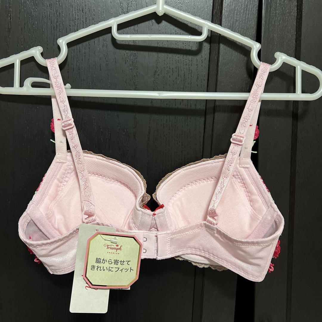 ラスト1【D65/M】トリンプ プレミアム 薔薇 ブラ＆ショーツ ピンク