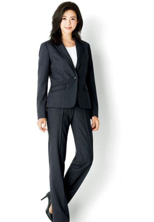 ボンマックス 事務服 ジャケット パンツスーツ上下セット グレイ 15号