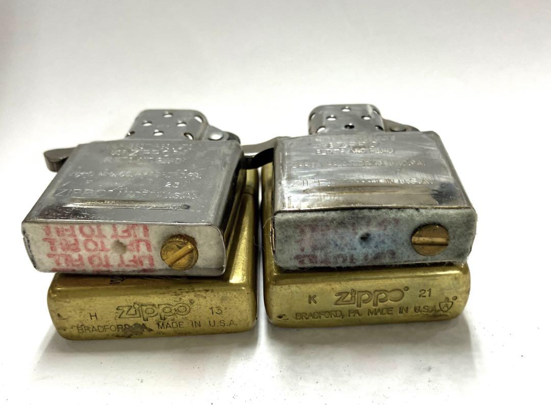 真鍮 Zippo 2個セット ジッポー オイルライター 真鍮 Zippo 2個セット ジッポー オイルライター