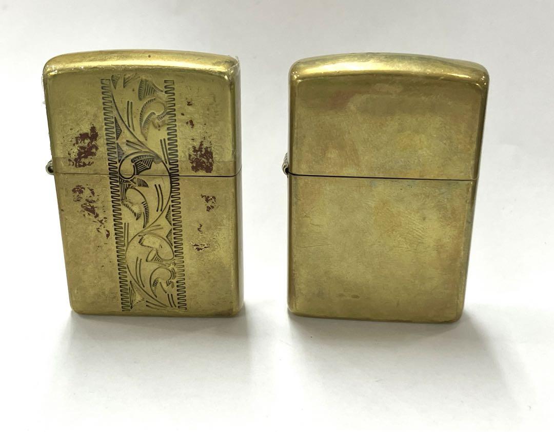 真鍮 Zippo 2個セット ジッポー オイルライター 真鍮 Zippo 2個セット ジッポー オイルライター