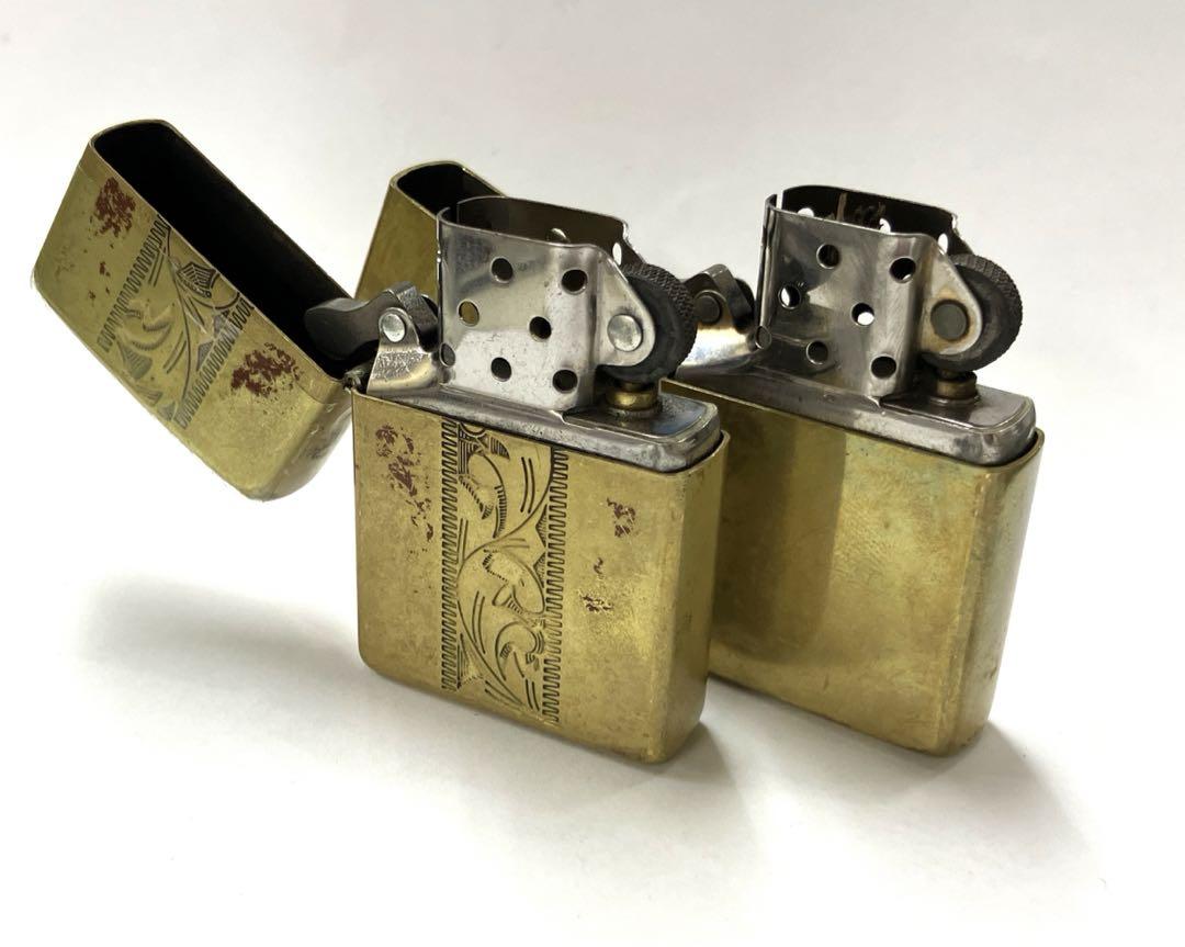 真鍮 Zippo 2個セット ジッポー オイルライター 真鍮 Zippo 2個セット ジッポー オイルライター