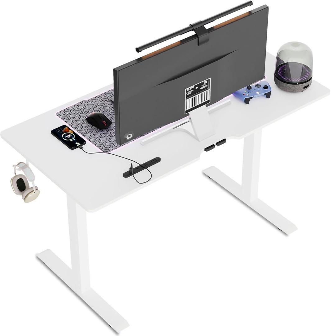 12電動昇降式機能 デスク机 ゲーミングデスクUSBコンセント付120x60cm タンスのゲン CYBER-GROUND 幅120cm 昇降式ゲーミングデスクを