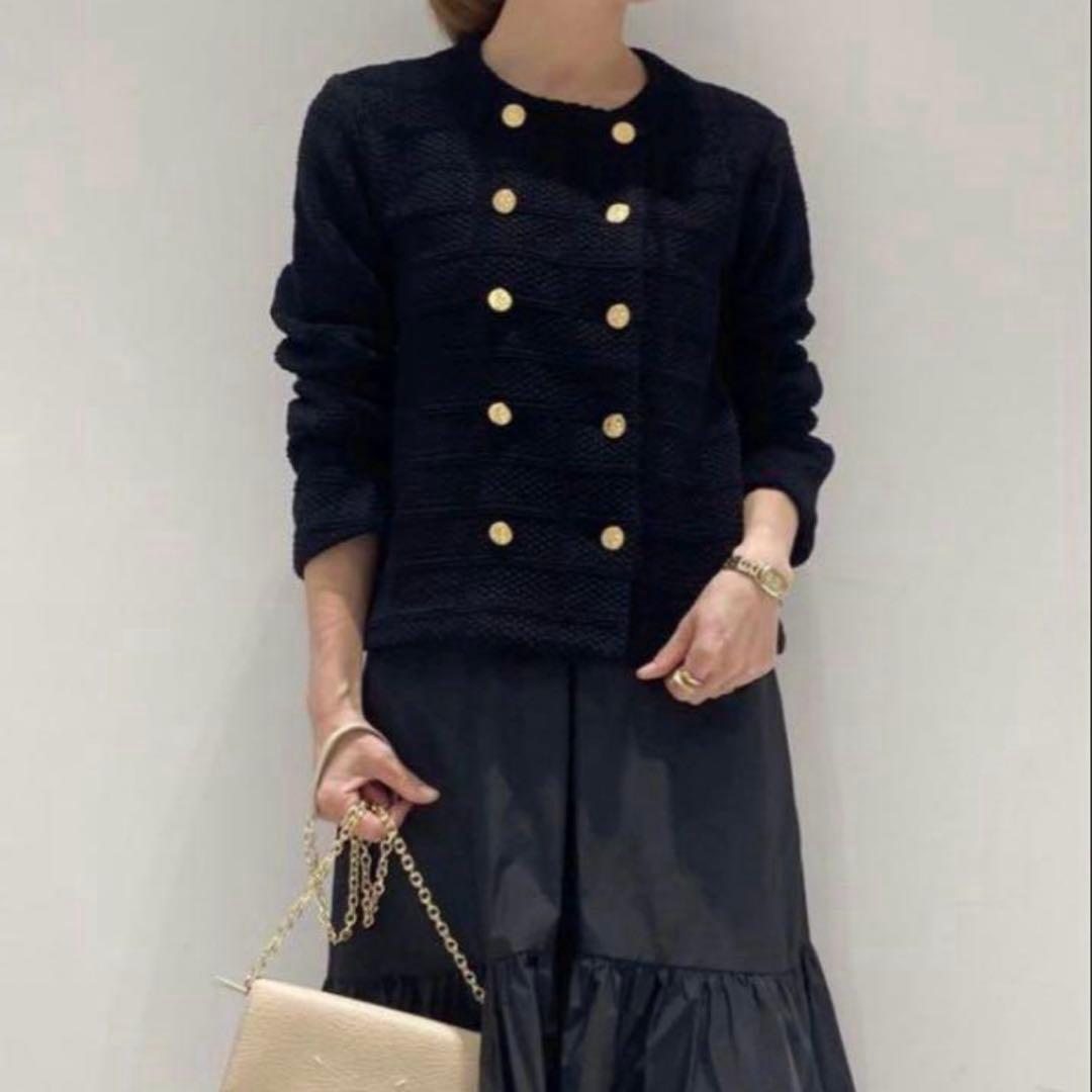 きょん様 美品✨plage プラージュ ツイードニットジャケット 38 金ボタン