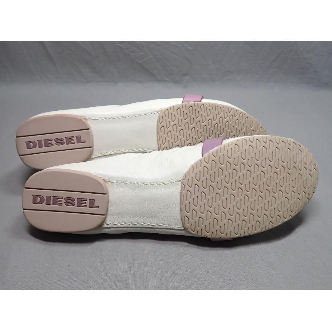 新品 ディーゼル DIESEL フラットシューズ パンプス 24.5 ホワイト
