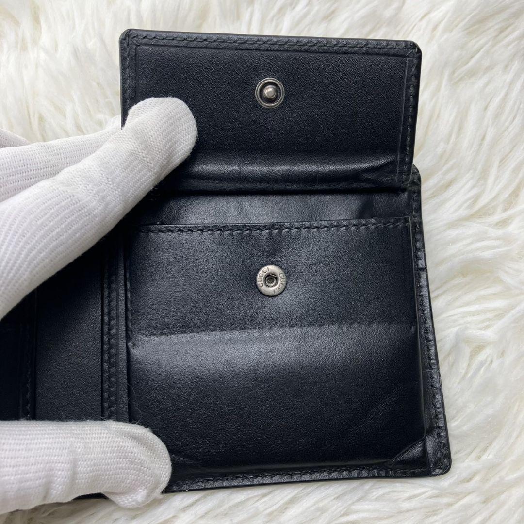 966✨美品✨グッチ 二つ折り財布 タイガー GGスプリーム PVC ブラック 極美品✨GUCCI 二つ折り財布 タイガー柄 GGスプリーム PVC 黒
