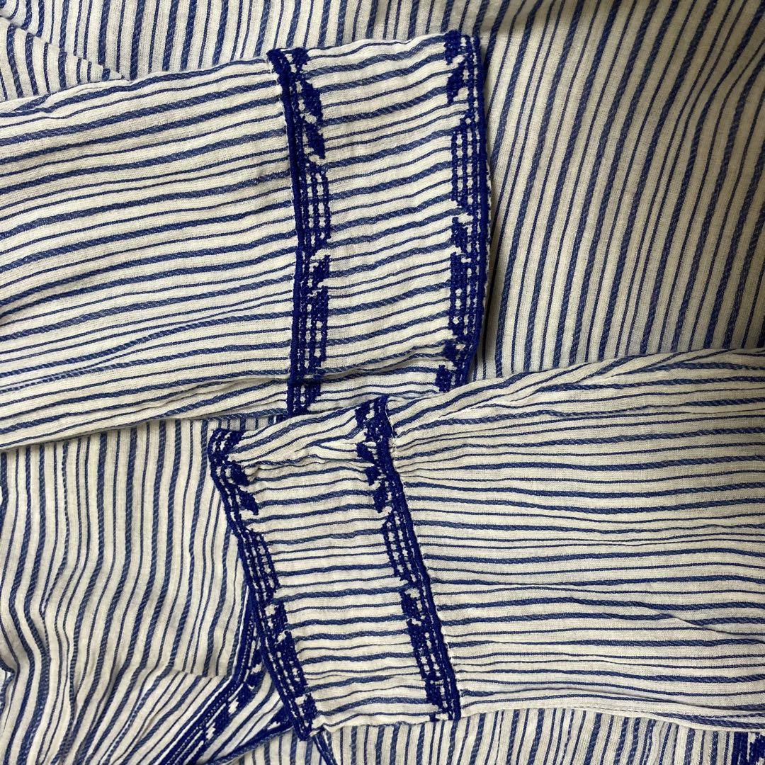 isabel marant étoile ストライプ 刺繍 ブラウス