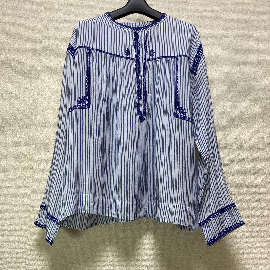 isabel marant étoile ストライプ 刺繍 ブラウス