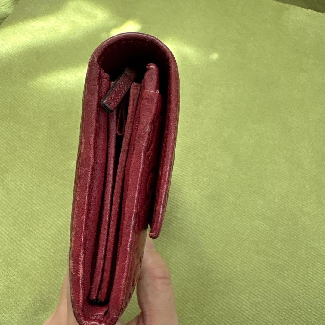 GUCCI GGパターン レッド・ピンク長財布