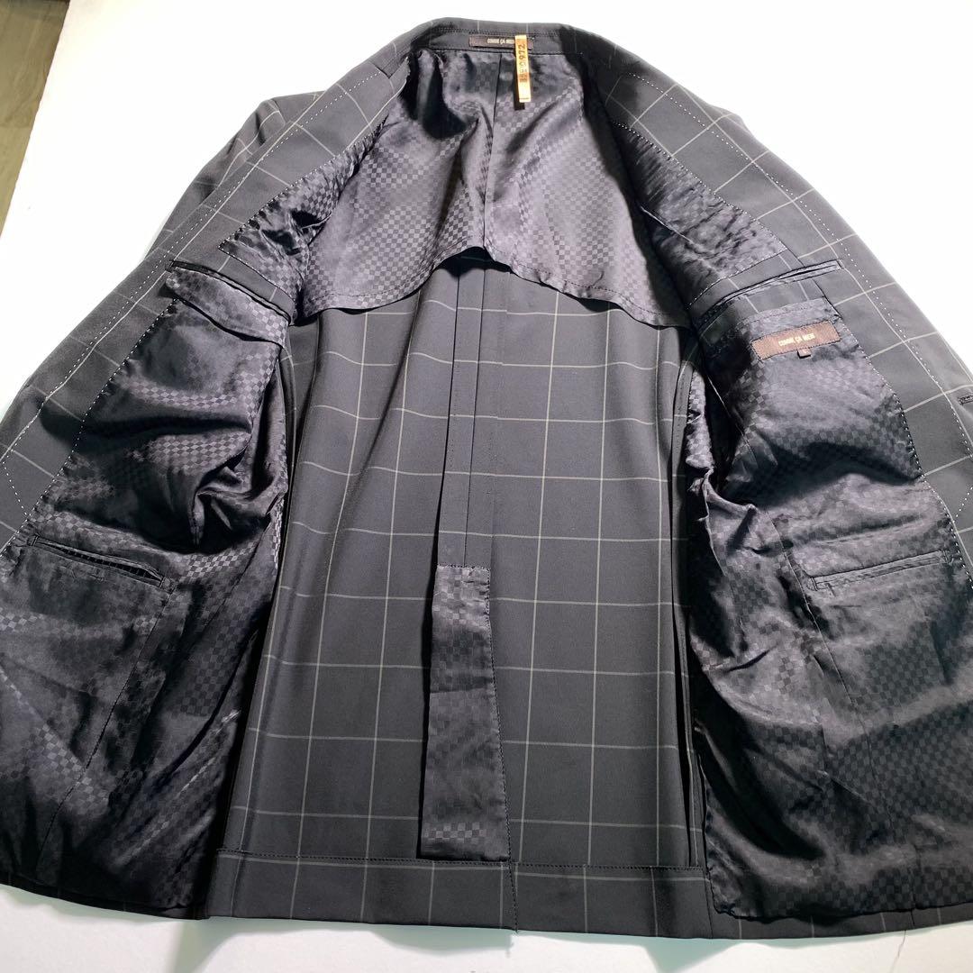 COMME CA MEN Lサイズ チェック柄 セットアップスーツ ストレッチ