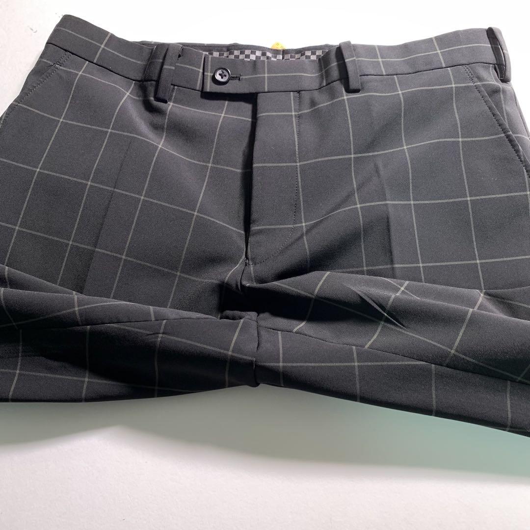 COMME CA MEN Lサイズ チェック柄 セットアップスーツ ストレッチ