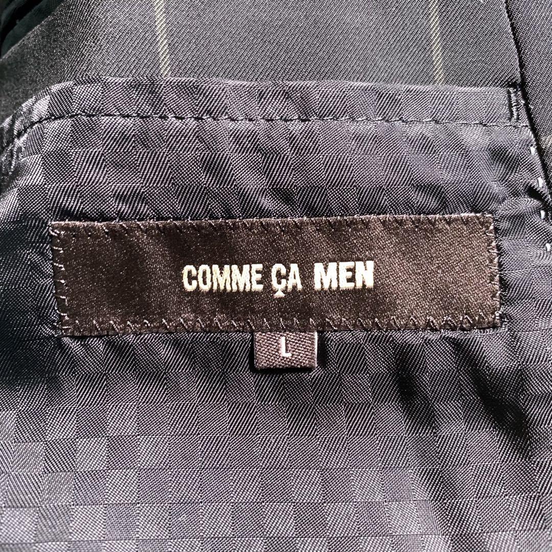 COMME CA MEN Lサイズ チェック柄 セットアップスーツ ストレッチ