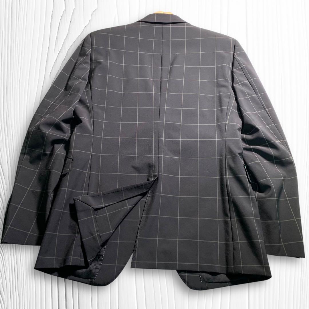 COMME CA MEN Lサイズ チェック柄 セットアップスーツ ストレッチ