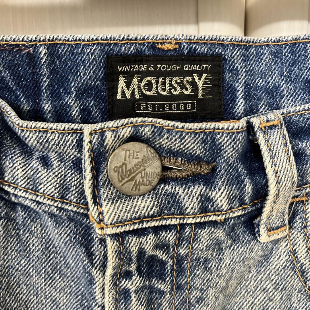 【新品未使用】MOUSSY ハイウエスト フリンジデニムショートパンツ