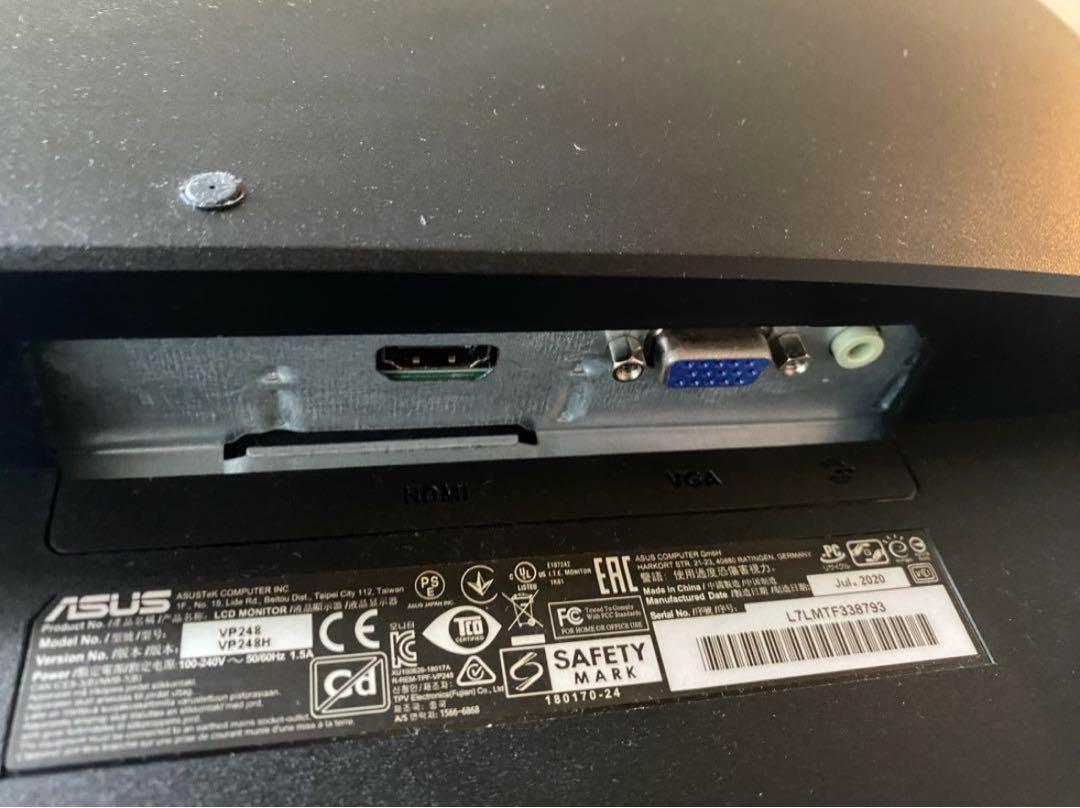 ASUS ゲーミングモニター ブラック VP248H 75hz