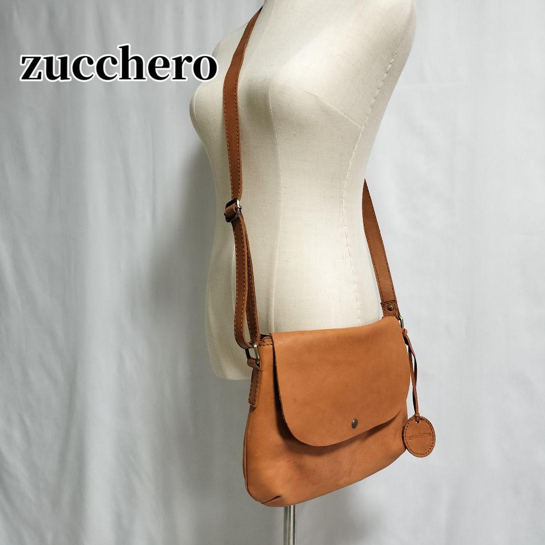 zucchero　ショルダーバッグ　オールレザー　斜め掛け　ブラウン