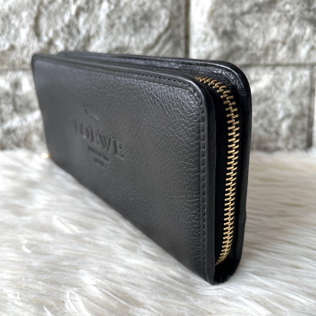 新品未使用】ロエベ ヘリテージ LOEWEロゴ ラウンドファスナー長財布